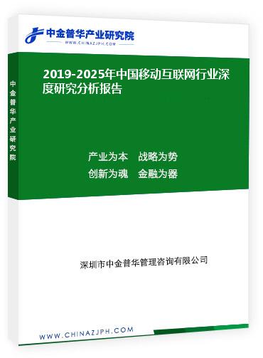 2019-2025年中國移動互聯(lián)網(wǎng)行業(yè)深度研究分析報告